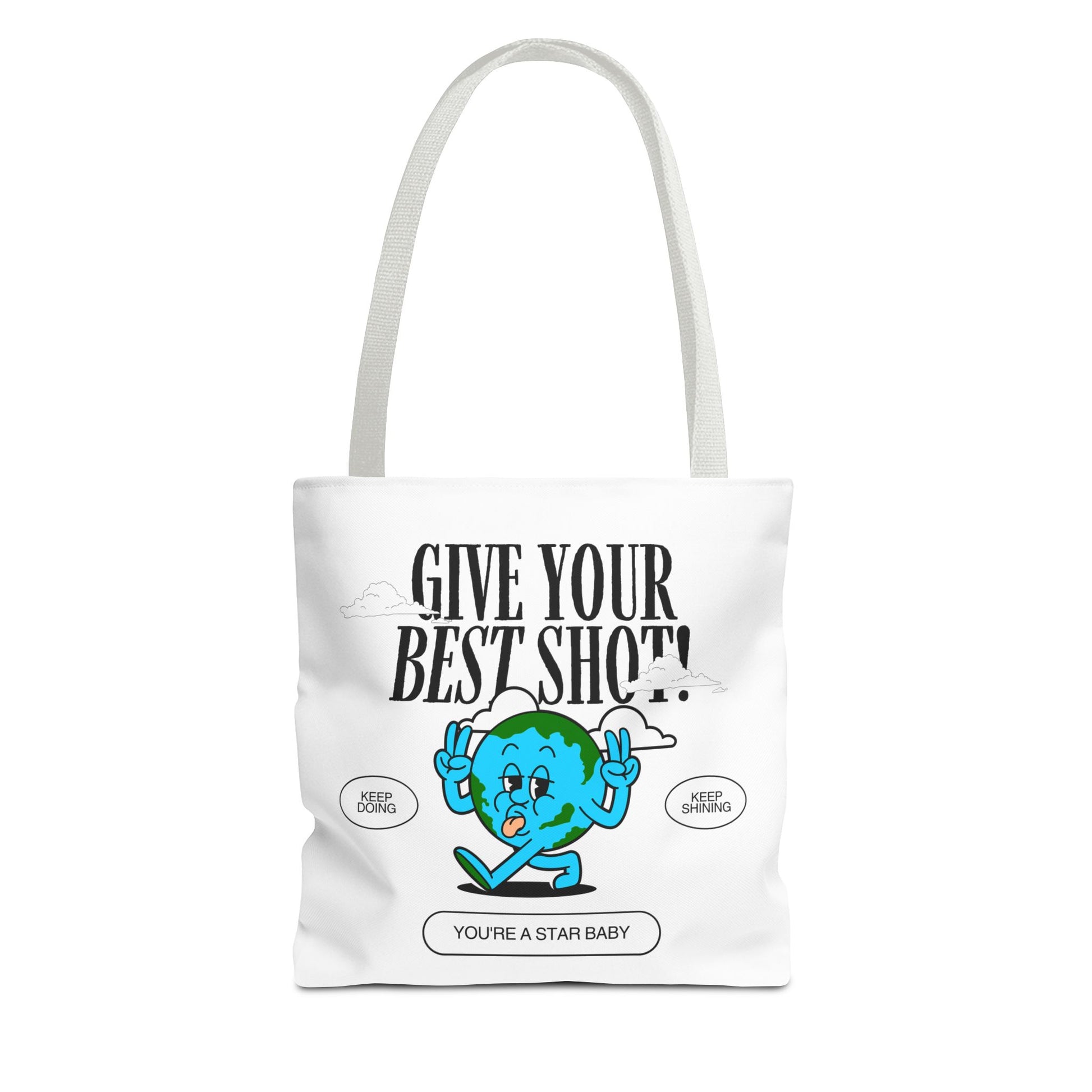 Healthy Mascot Tote Bag – Fun Fruit & Veggie Cartoon Design