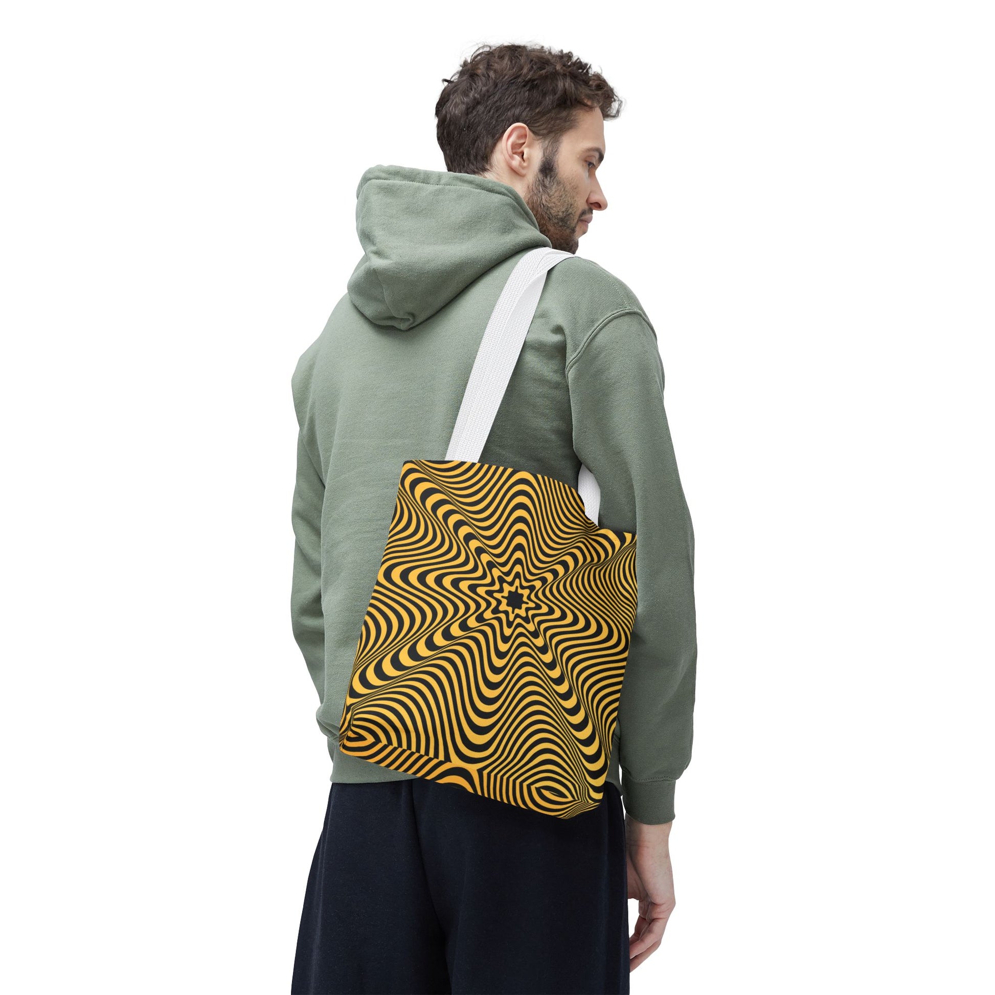 Psychedelic Vortex Tote Bag - Yellow & Black