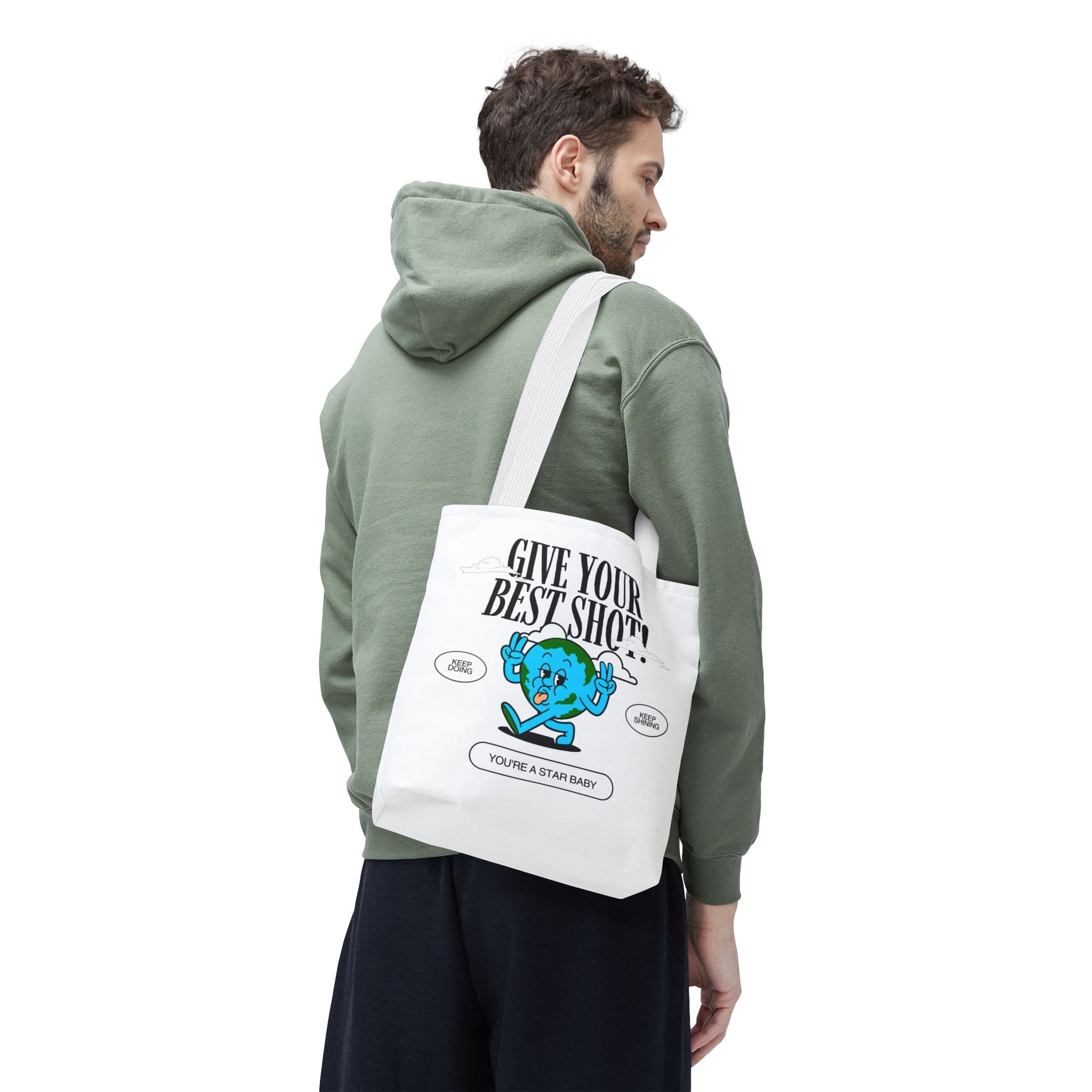 Healthy Mascot Tote Bag – Fun Fruit & Veggie Cartoon Design