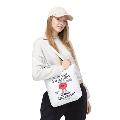 Brain Cartoon Tote Bag – Retro Style Clever Quote Design