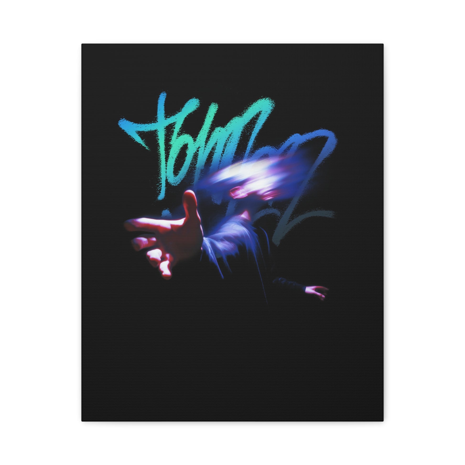Canvas Wall Art -  Help Me Motion Blur Graffiti Poster
