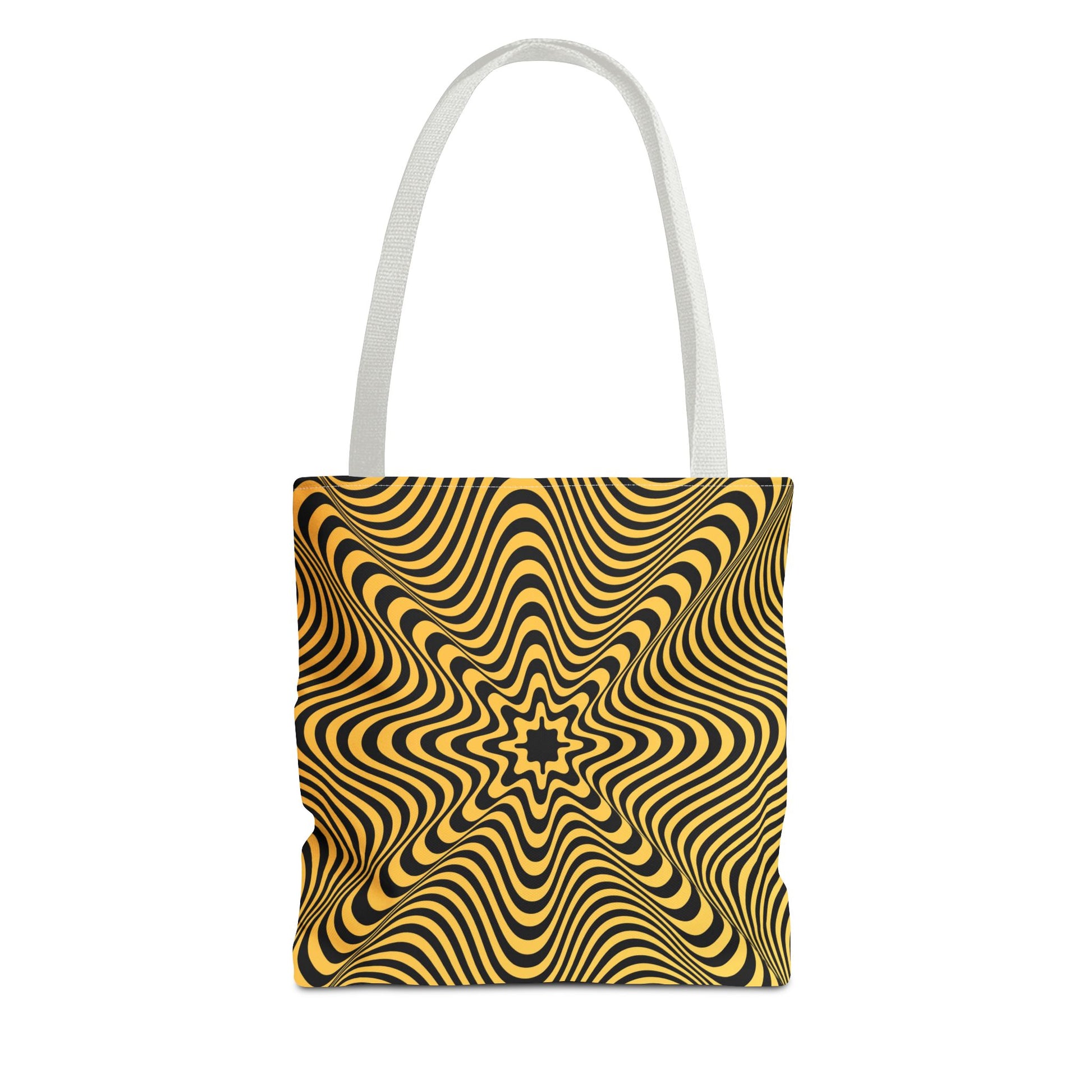 Psychedelic Vortex Tote Bag - Yellow & Black