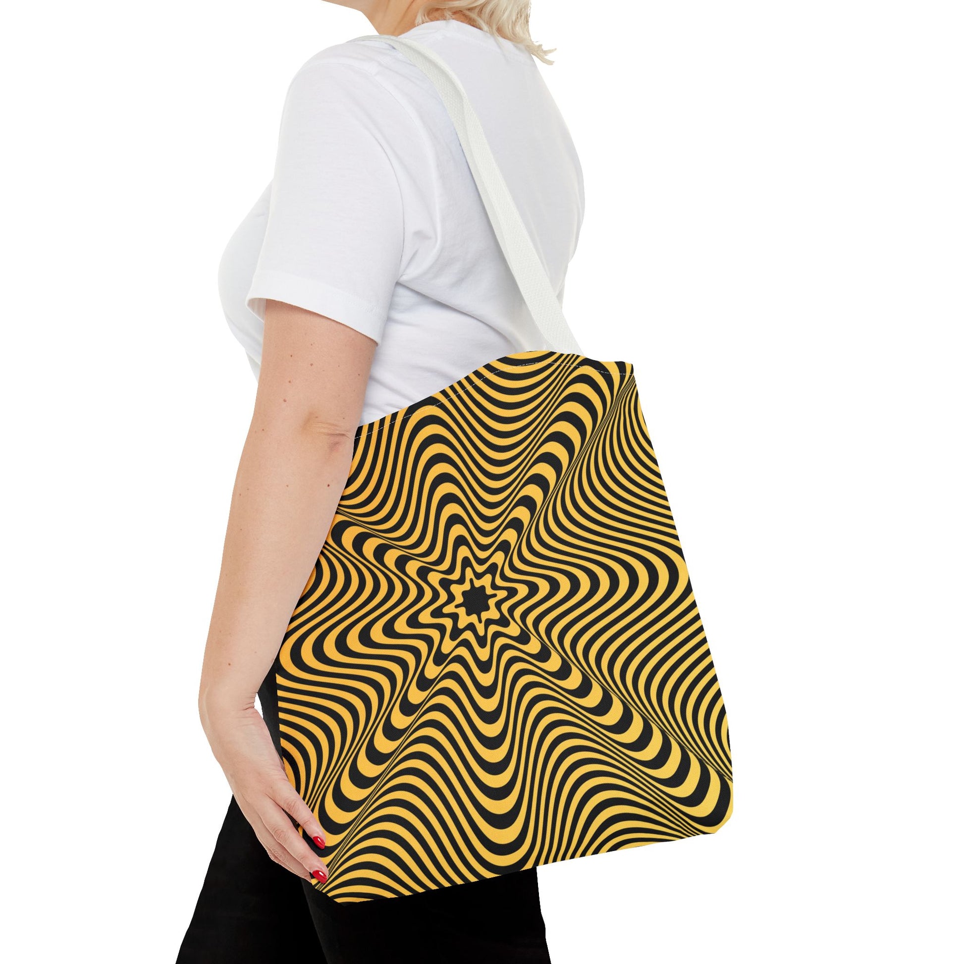 Psychedelic Vortex Tote Bag - Yellow & Black