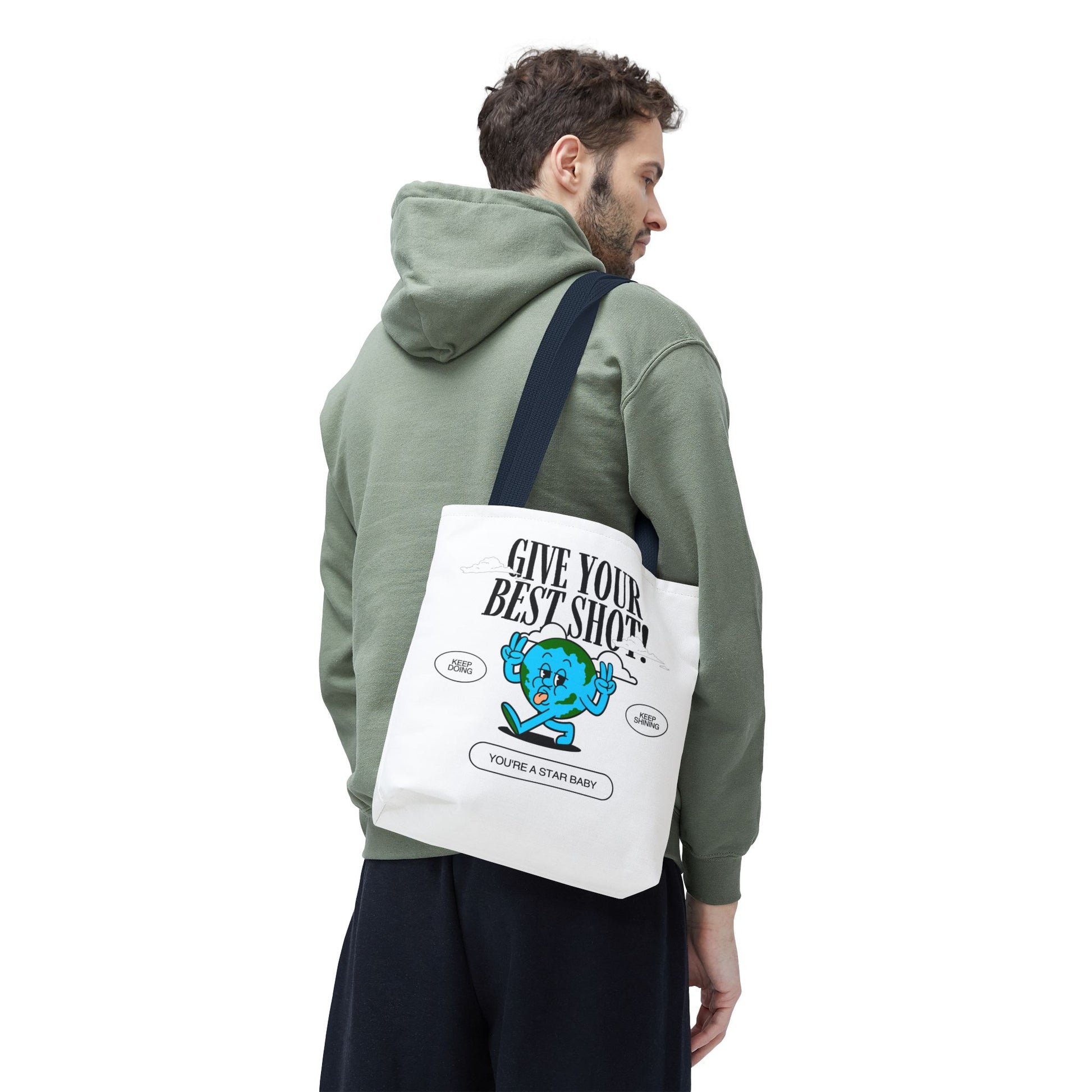 Healthy Mascot Tote Bag – Fun Fruit & Veggie Cartoon Design