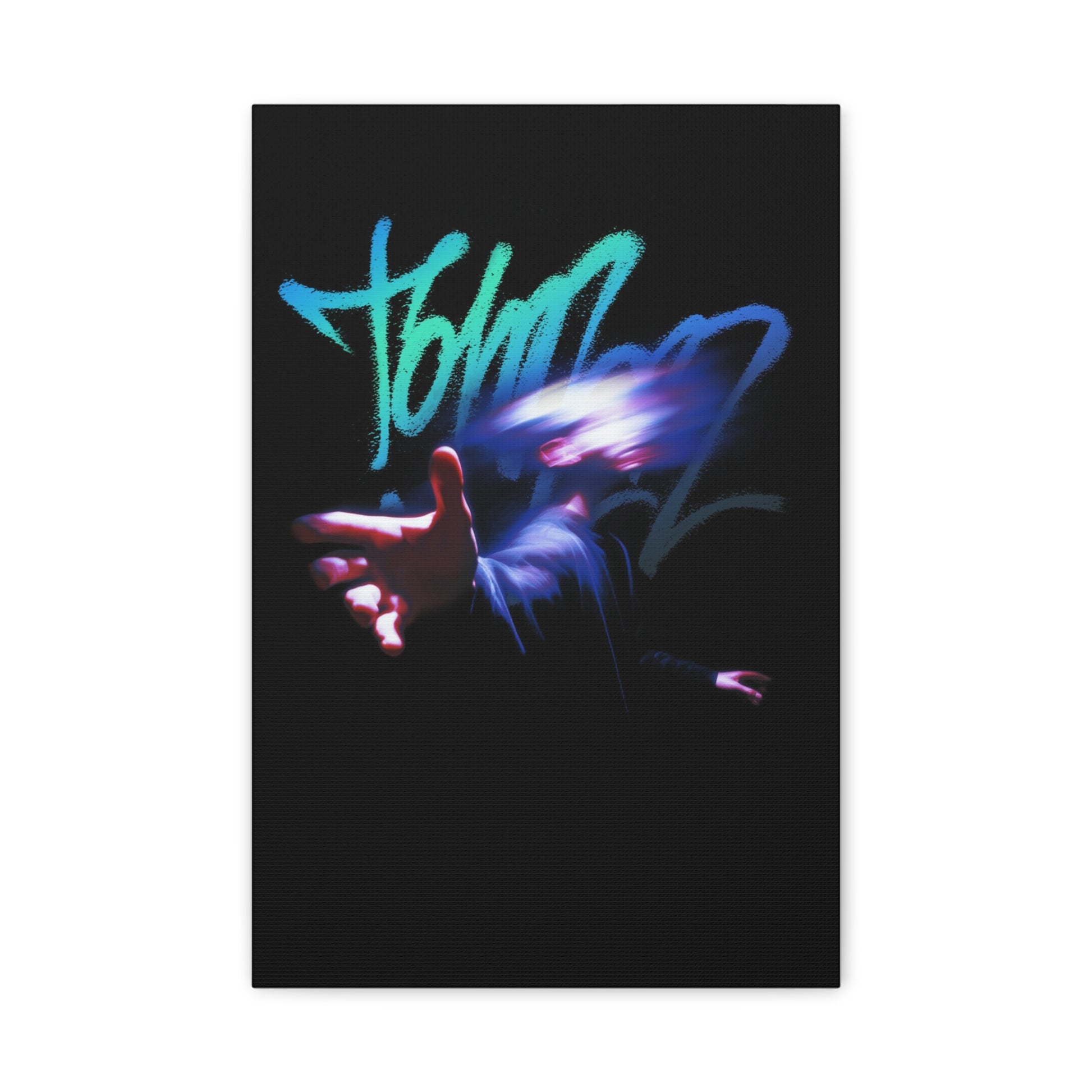 Canvas Wall Art -  Help Me Motion Blur Graffiti Poster